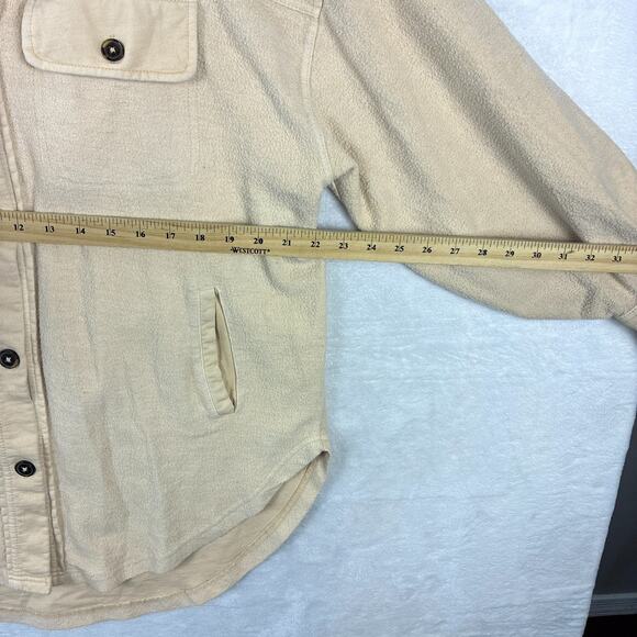 Free People Ruby Jacket Shacket Cream Womens M Oversized Patches Distressed Boho - Picture 6 of 9